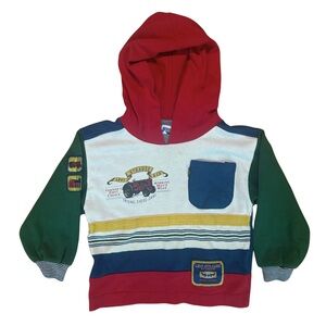 Levi's Vintage Red, Blue, Green Color-Block Hooded Shirt